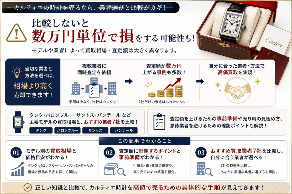 カルティエの時計買取のポイント画像