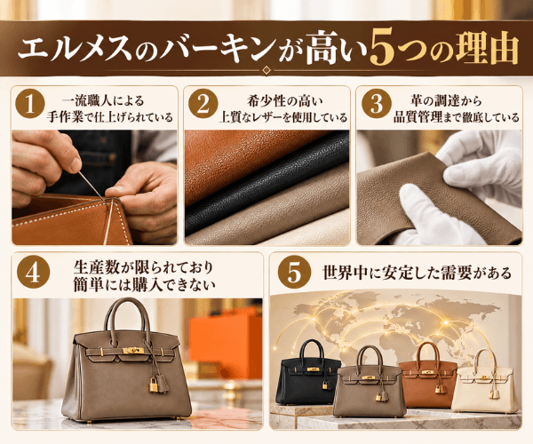 エルメスのバーキンが高い5つの理由
