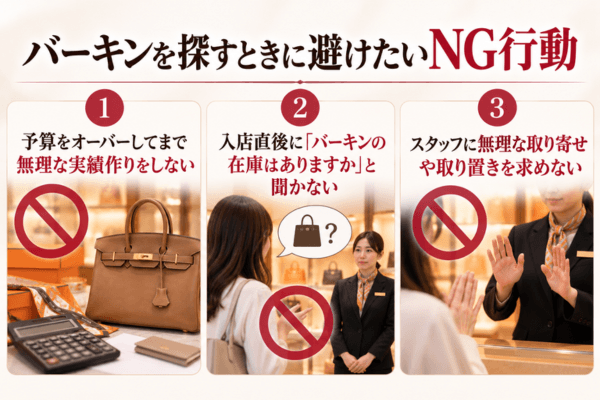 バーキンを探すときに避けたいNG行動