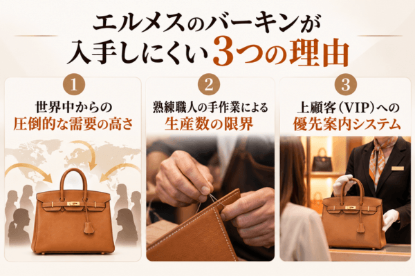 エルメスのバーキンが入手しにくい3つの理由