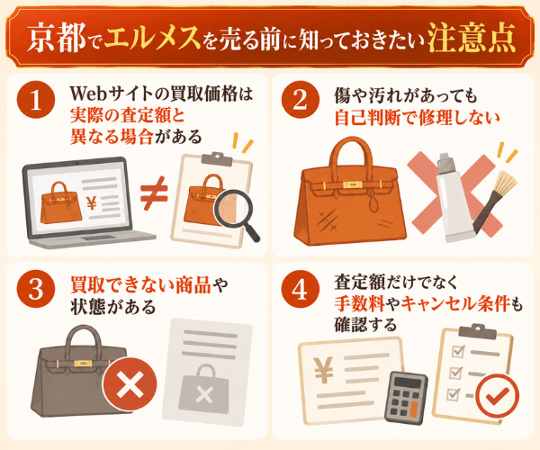 京都でエルメスを売る前に知っておきたい注意点