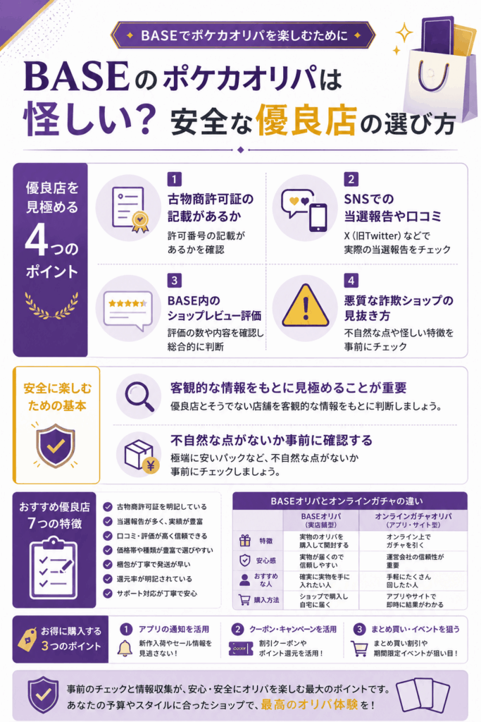 BASEのポケカオリパの選び方についての画像
