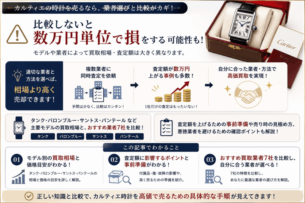 カルティエの時計買取のポイント画像