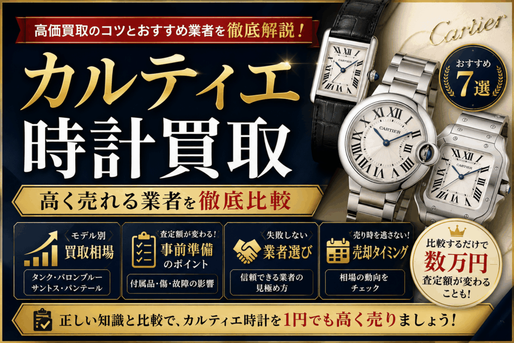 カルティエ時計買取おすすめ7選！高く売れる業者を徹底比較