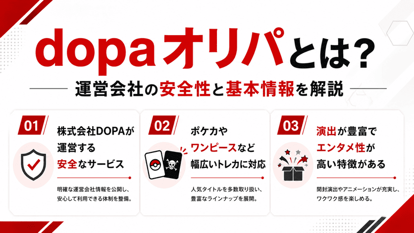 dopaオリパとは?運営会社の安全性と基本情報を解説