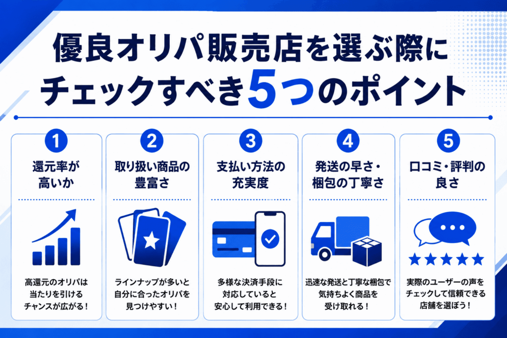 優良オリパ販売店を選ぶ際にチェックすべき5つのポイント