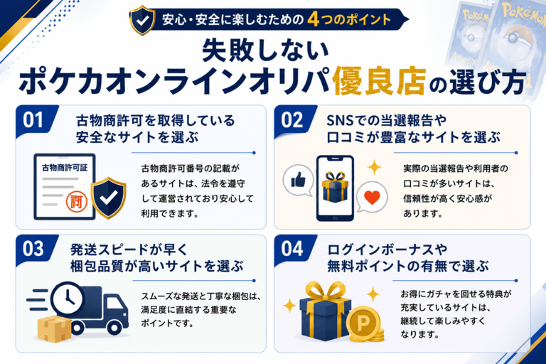 失敗しないポケカオンラインオリパ優良店の選び方